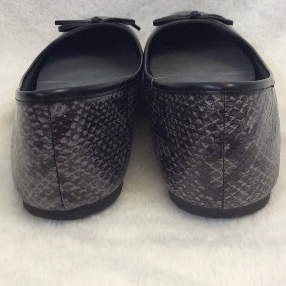 AE Snakeskin print round toe ballet flats w bow - Picture 3 of 4